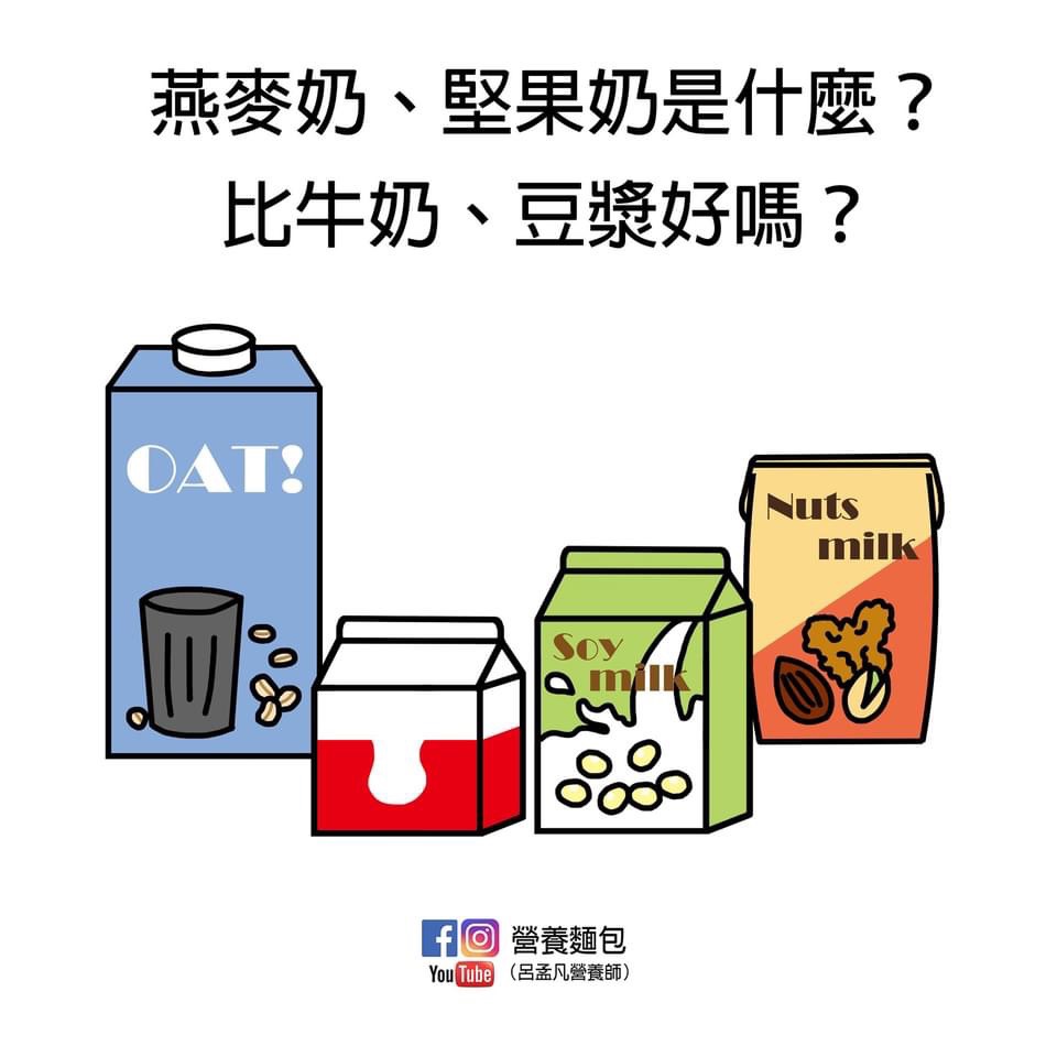 燕麥奶、堅果奶（杏仁奶、核桃奶）是什麼？可以用來取代牛奶、豆漿嗎？讓營養師分析給你看。